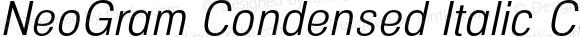 NeoGram Condensed Italic Condensed Italic