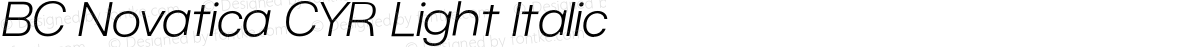 BC Novatica CYR Light Italic