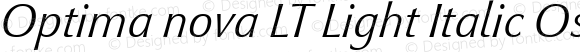 Optima nova LT Light Italic Old Style Figures