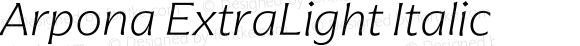 Arpona ExtraLight Italic