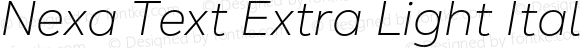 Nexa Text Extra Light Italic