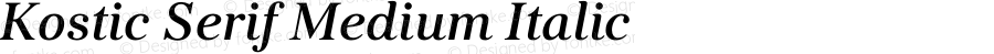 Kostic Serif Medium Italic