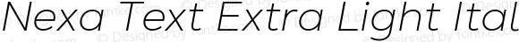 Nexa Text Extra Light Italic