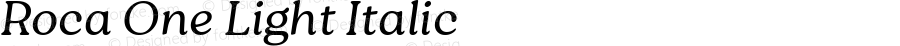 Roca One Light Italic