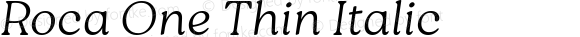 Roca One Thin Italic