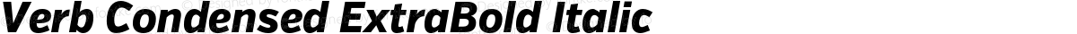 Verb Condensed ExtraBold Italic
