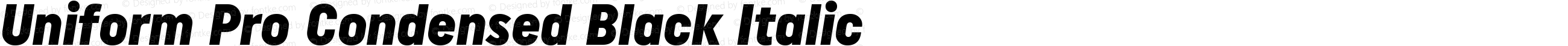 Uniform Pro Condensed Black Italic