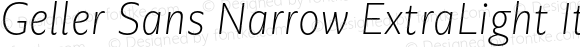 Geller Sans Narrow ExtraLight Italic