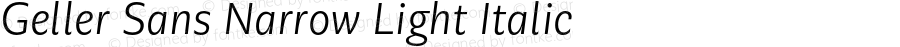 Geller Sans Narrow Light Italic