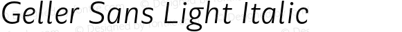 Geller Sans Light Italic