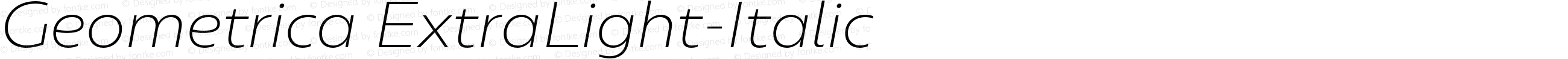 Geometrica ExtraLight-Italic