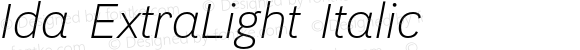 Ida ExtraLight Italic