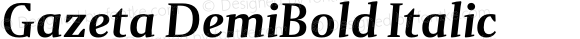 Gazeta DemiBold Italic