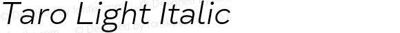 Taro Light Italic