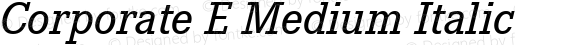 Corporate E Medium Italic