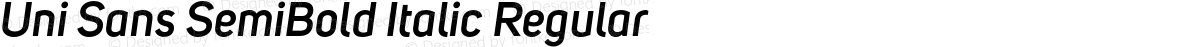 Uni Sans SemiBold Italic Regular