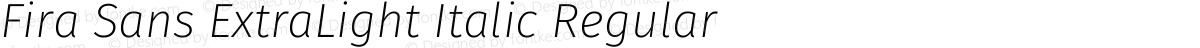 Fira Sans ExtraLight Italic Regular