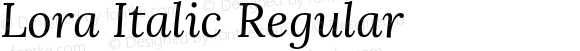 Lora Regular Italic
