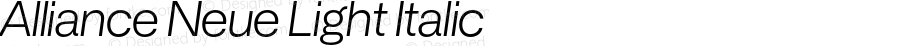 Alliance Neue Light Italic