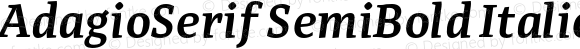 AdagioSerif SemiBold Italic