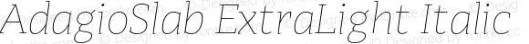 AdagioSlab ExtraLight Italic