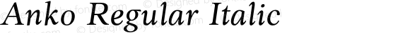 Anko Regular Italic