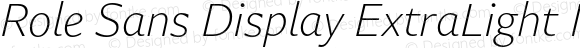 Role Sans Display ExtraLight Italic