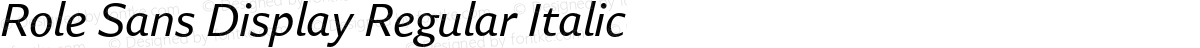 Role Sans Display Regular Italic