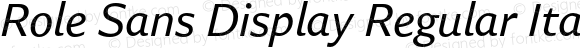 Role Sans Display Regular Italic