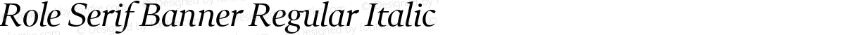 Role Serif Banner Regular Italic