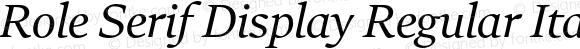 Role Serif Display Regular Italic