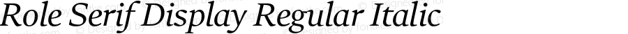 Role Serif Display Regular Italic