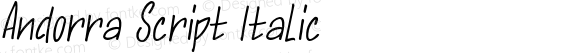 Andorra Script Italic Version 1.000