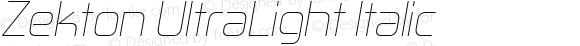 Zekton UltraLight Italic