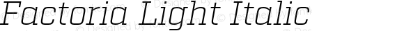 Factoria Light Italic