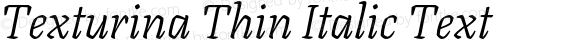 Texturina Thin Italic Text