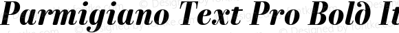Parmigiano Text Pro Bold Italic Version 1.0; 2014