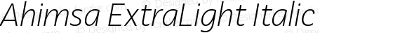 Ahimsa ExtraLight Italic