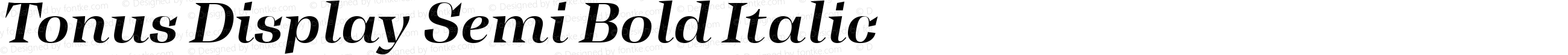 Tonus Display Semi Bold Italic