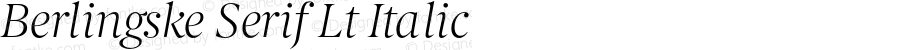 Berlingske Serif Lt Italic