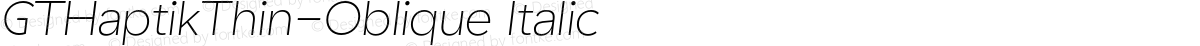 GTHaptikThin-Oblique Italic