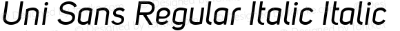 Uni Sans Regular Italic Italic