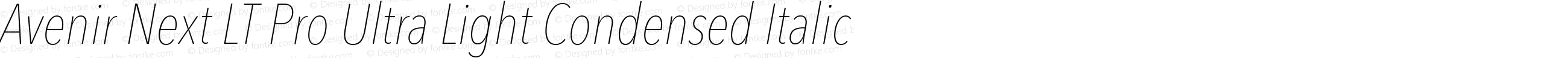 Avenir Next LT Pro Ultra Light Condensed Italic