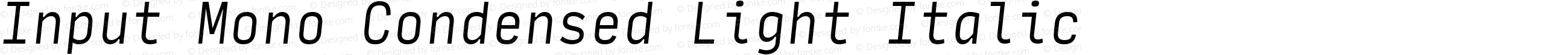 Input Mono Condensed Light Italic