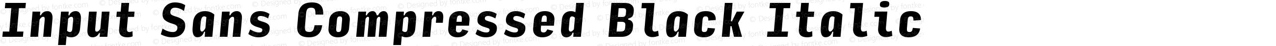 Input Sans Compressed Black Italic