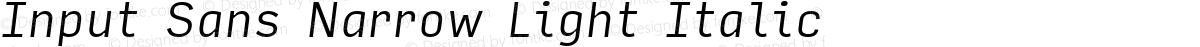 Input Sans Narrow Light Italic