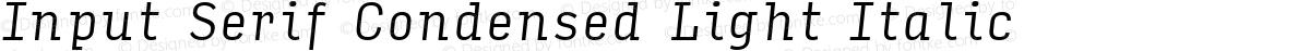 Input Serif Condensed Light Italic