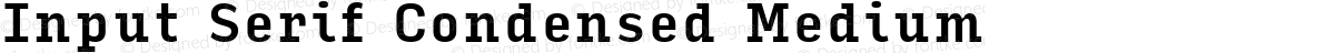Input Serif Condensed Medium