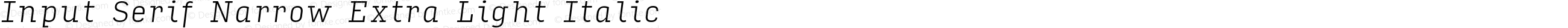 Input Serif Narrow Extra Light Italic