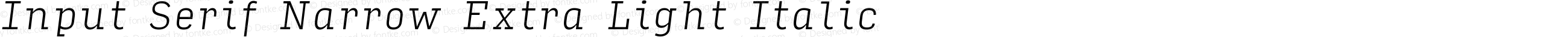 Input Serif Narrow Extra Light Italic